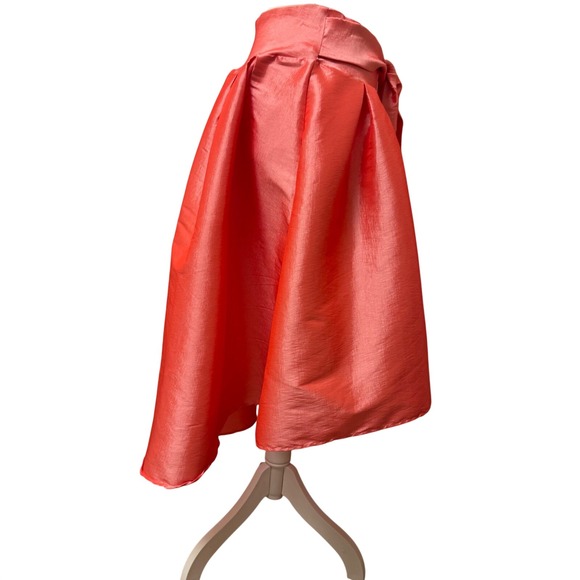 Touch Me Coral Pink High Low Skirt Pleated Tie Waist A-Line Formal Party Sz M - Picture 3 of 10